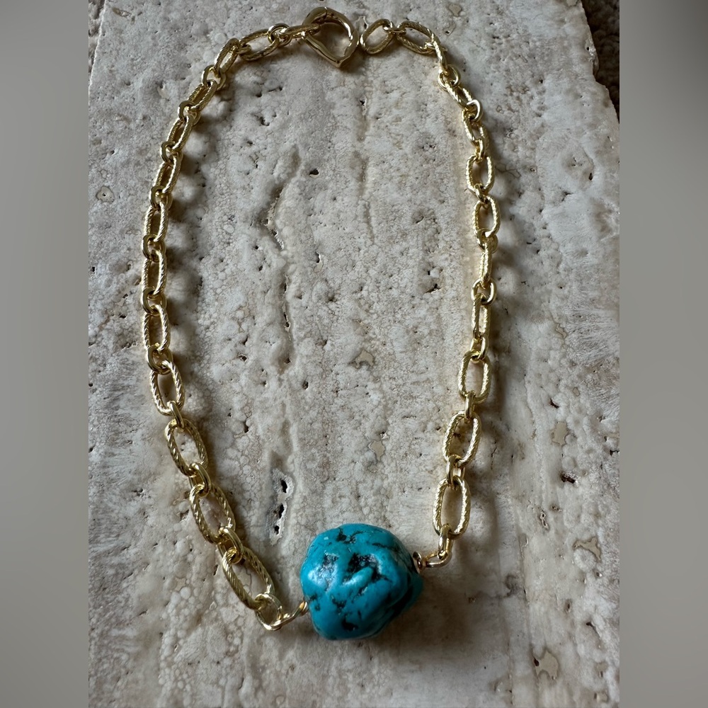 14k Gold Filled Magnesite Choker Necklace 13.5 inches